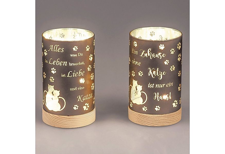 formano Nachttischlampe Sprüche, Mit Timerfunktion, Grau, Motiv: Katze günstig online kaufen