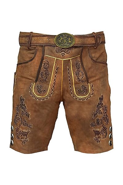 Ramona Lippert Trachtenhose kurze Lederhose Amedeo braun mit Gürtel günstig online kaufen