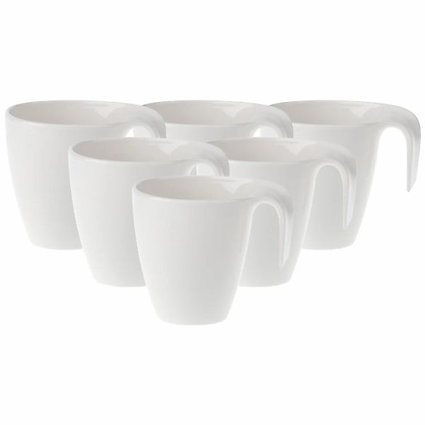 Villeroy & Boch Becher "Kaffeebecher Flow 280 ml 6er Set weiß" günstig online kaufen