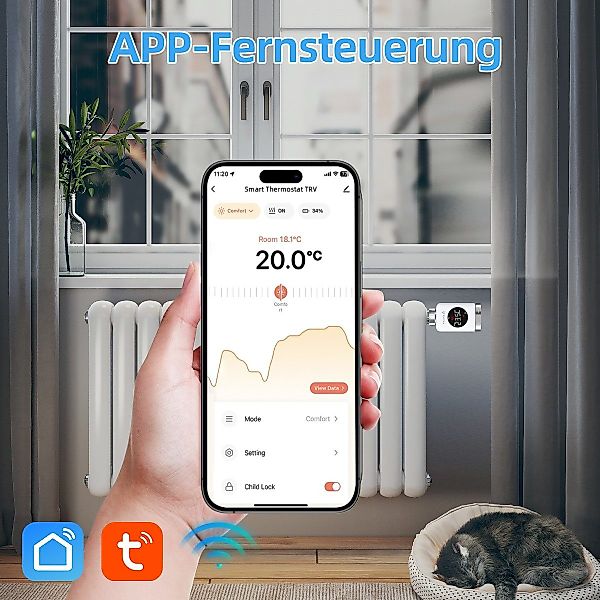 Salcar Heizkörperthermostat Heizkörperthermostat TRV801W Thermostat Heizung günstig online kaufen