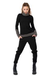 3Elfen Rollkragenpullover Winter Sweatshirt schwarz mit günstig online kaufen