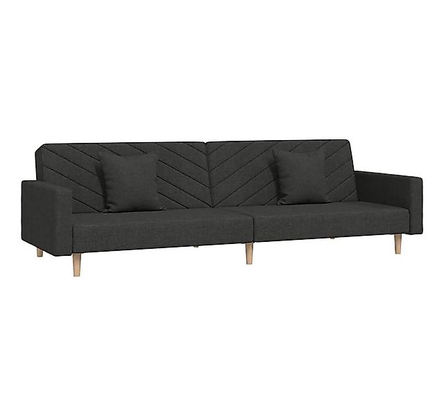 vidaXL Sofa Schlafsofa 2-Sitzer mit 2 Kissen Schwarz Stoff günstig online kaufen