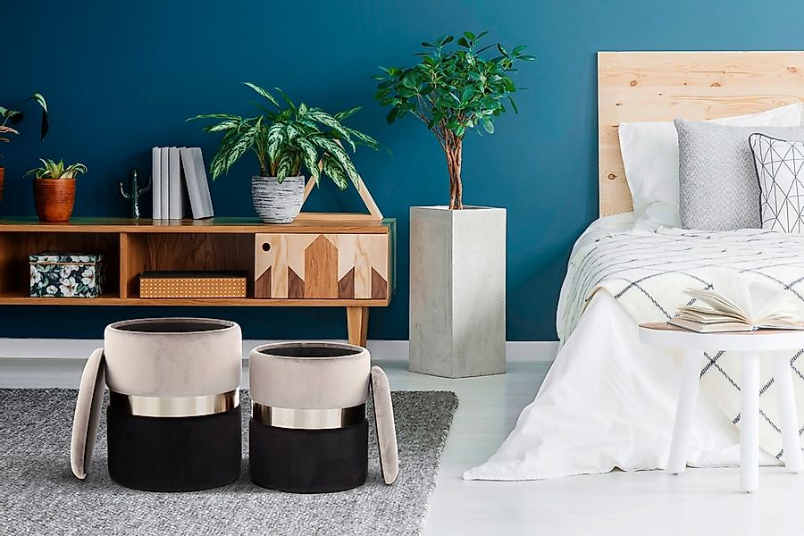 Kayoom Stauraumhocker "Hocker Zora 125 2er-Set, samtweicher Stoffbezug,rund günstig online kaufen