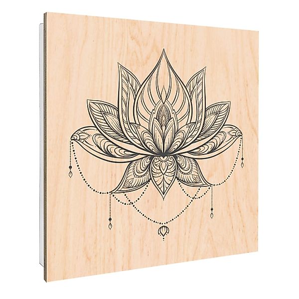 Banjado Schlüsselkasten mit Holzfront 30x30cm Weiß Scharnier Links 50 Haken günstig online kaufen