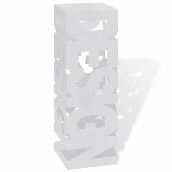 Schirmhalter Schirmständer Gehstöcke Stahl Weiß Quadratisch 48,5 Cm günstig online kaufen