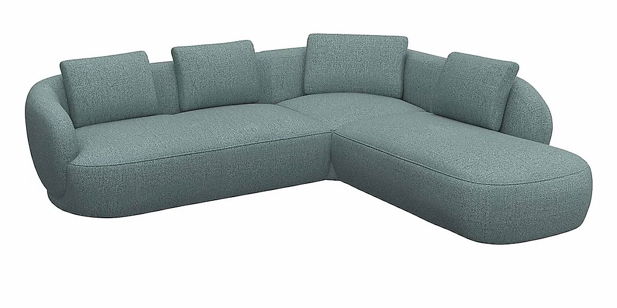 FLEXLUX Ecksofa »Torino, rund, L-Form, Sofa-Ecke mit Ottomane«, Modernes, o günstig online kaufen