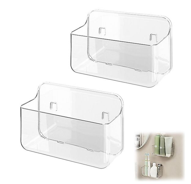 NUODWELL Duschablage 2 Stück Duschablage Ohne Bohren, Transparenter Badezim günstig online kaufen