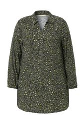 MIAMODA Hemdbluse Bluse A-Linie Leomuster Saum-Volant günstig online kaufen