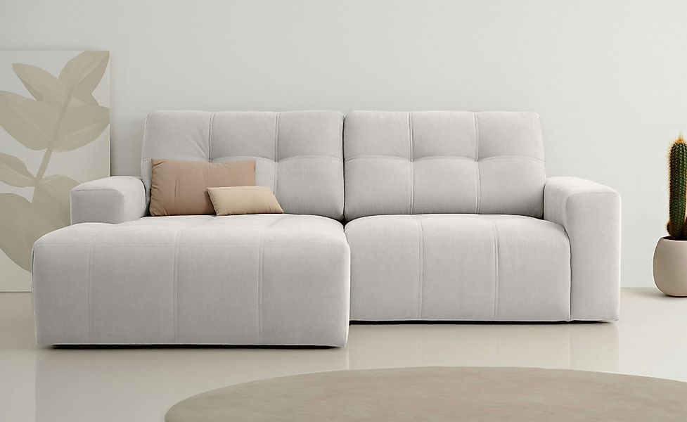 Home affaire Ecksofa »Turnon, Lounge-sofa, Breite 221 cm«, Chenille, mit Kn günstig online kaufen