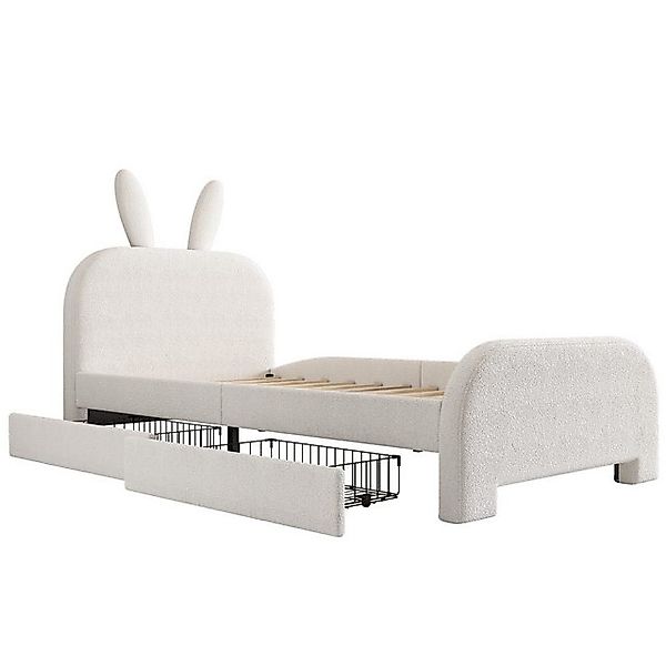 Rutaqian Einzelbett Kinderbett 90×200cm, gepolstert, Schafwolle resistent ( günstig online kaufen