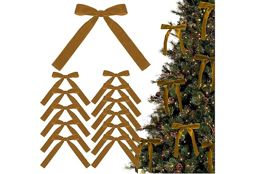 Bextsrack Christbaumschmuck 12 Stück Weihnachtsschleifen Vintage-Samtband G günstig online kaufen