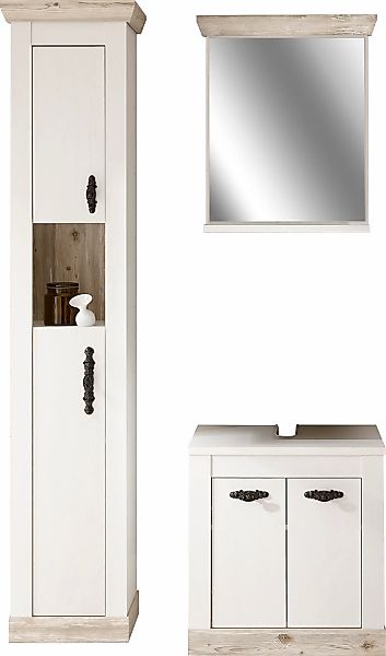 Home affaire Badmöbel-Set "Florenz, Bad im Landhausstil, 3-teiliges Badezim günstig online kaufen