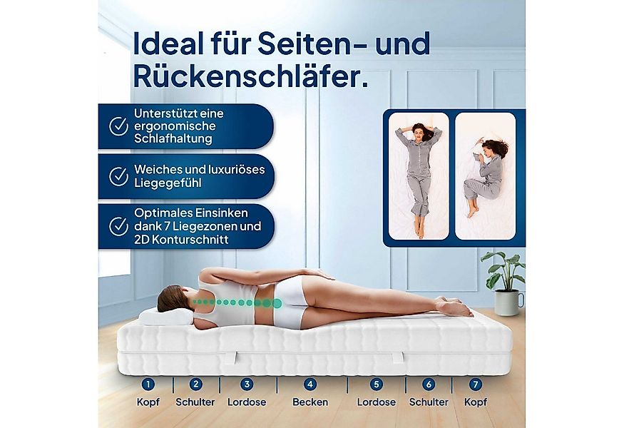 Gelschaummatratze 7-Zonen Gel-Matratze, Hochwertige Matratze mit Memory Foa günstig online kaufen