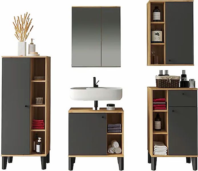 INOSIGN Badmöbel-Set »OSLO, Bad im skandinavischen Design, 5-teiliges Badez günstig online kaufen