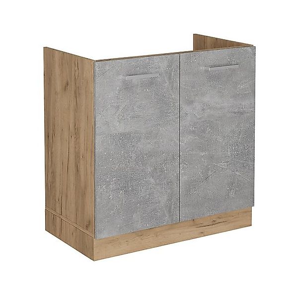 Vicco Spülenunterschrank R-Line, Beton/Goldkraft Eiche, 80 cm ohne Arbeitsp günstig online kaufen