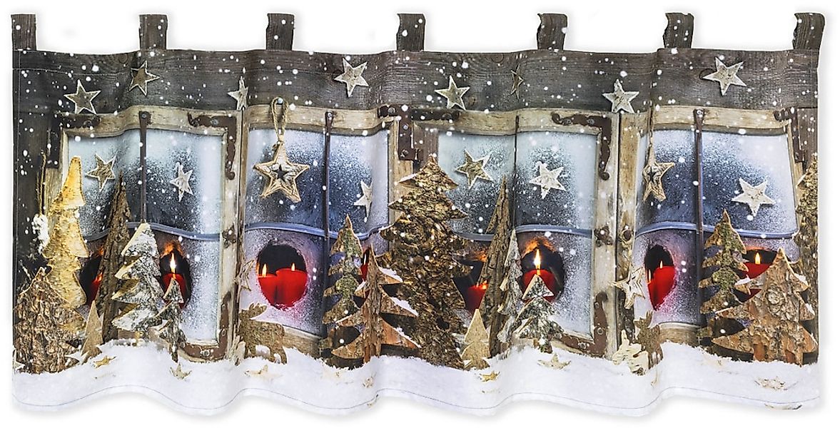 Delindo Lifestyle Scheibengardine "Winterlandschaft" Schlaufen 1 Stk. tlg. günstig online kaufen