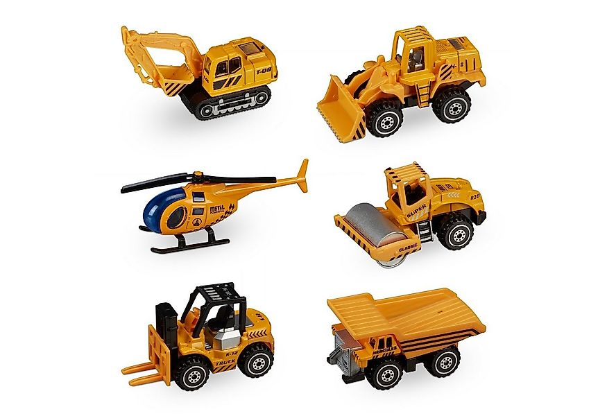 relaxdays Spielzeug-Auto Baustellenfahrzeuge Kinder 6er Set günstig online kaufen
