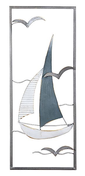 Levandeo® Wandbild, Metallbild 30x60cm Segelboot Wandbild günstig online kaufen