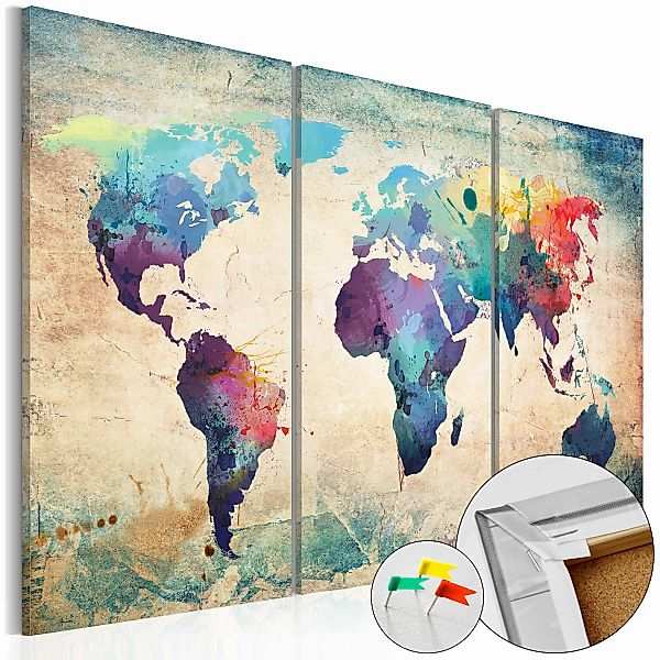 Korkbild - Rainbow Map [cork Map] günstig online kaufen