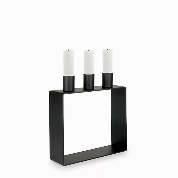 Frame Kerzenhalter schwarz - skandinavischer Stil 16,5 x 17 cm günstig online kaufen