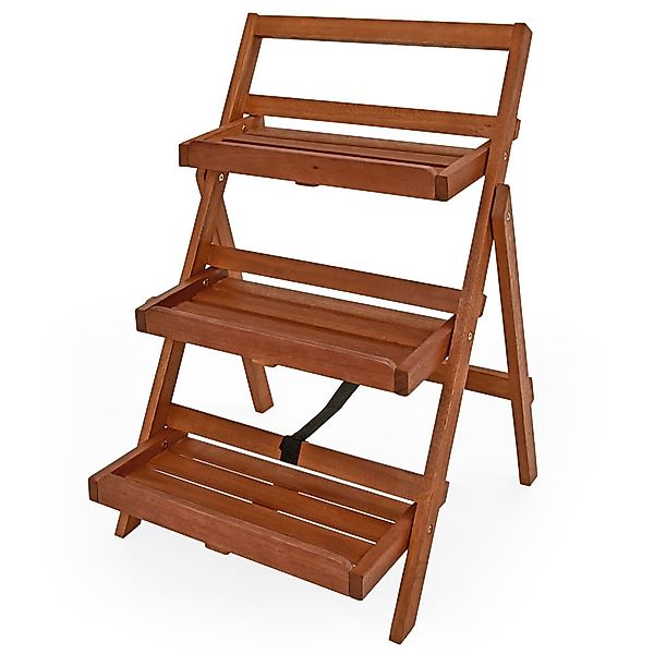 Casaria Pflanzentreppe, 80x59x56cm FSC®-zertifiziertes Akazienholz 3stufig günstig online kaufen