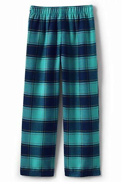 Gemusterte Flanell-Pyjamahose, Größe: 134-140, Blau, Polyester, by Lands' E günstig online kaufen