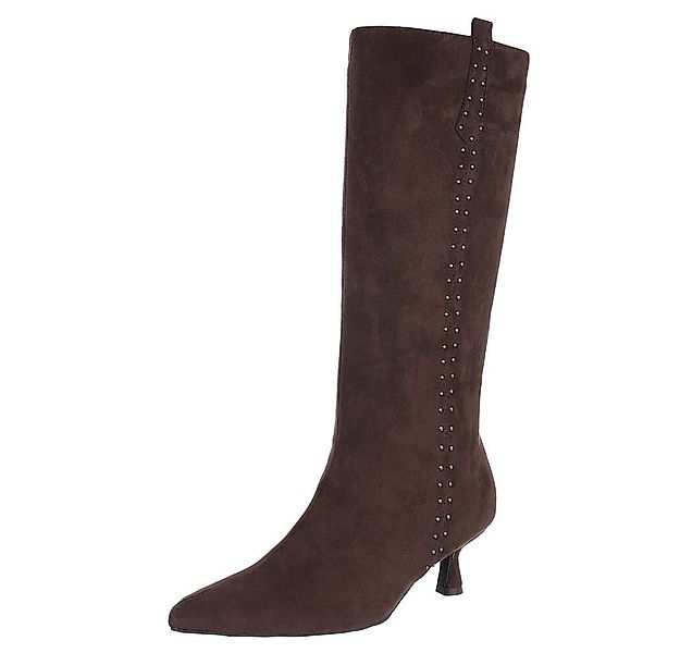 Ital-Design Elegante Damen-Stiefel mit Stiletto und Details Stiefel (905030 günstig online kaufen