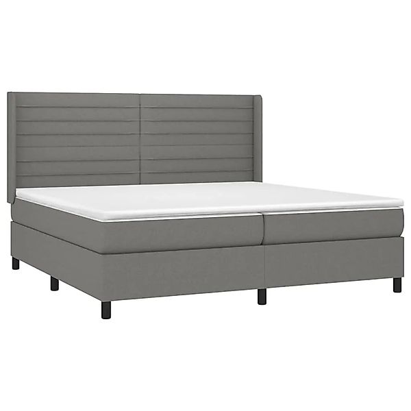 vidaXL Boxspringbett mit Matratze & LED Dunkelgrau 200x200 cm Stoff 3138422 günstig online kaufen