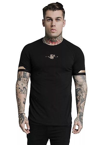 SikSilk Herren T-Shirt DUAL CUFF TECH TEE SS-18279 Black Schwarz günstig online kaufen