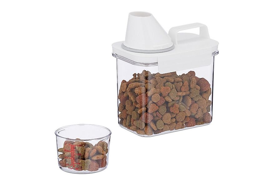 relaxdays Futterbehälter Futter Aufbewahrungsbox 1,1 Liter, Kunststoff günstig online kaufen