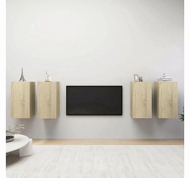 furnicato TV-Schrank TV-Schränke 4 Stk. Sonoma-Eiche 30,5x30x60 cm Holzwerk günstig online kaufen