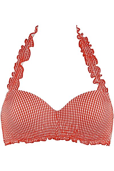 Côte D'azur Plunge Balconette Bikinioberteil | Wired Padded Red And White günstig online kaufen