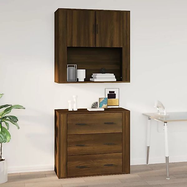 Vidaxl Wandschrank Braun Eichen-optik 80x33x80 Cm Holzwerkstoff günstig online kaufen