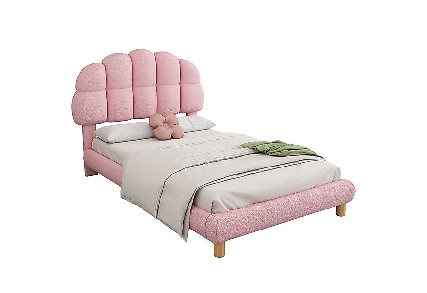 Flieks Polsterbett, Einzelbett Kinderbett 90x200cm mit Halbkreisform Kopfte günstig online kaufen