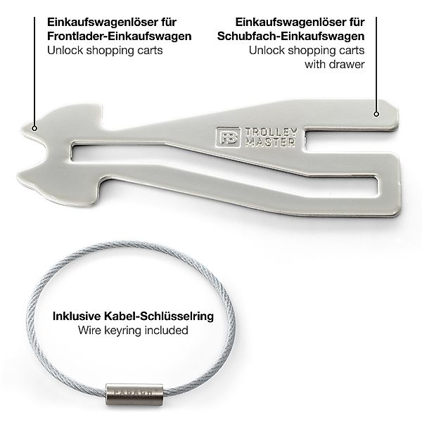 FABACH Schlüsselanhänger Trolley Master Silber Einkaufswagenlöser günstig online kaufen
