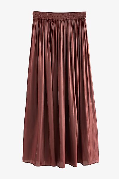 Next Midirock Metallic-Midirock aus glänzendem Satin günstig online kaufen