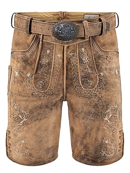 FUCHS Trachtenlederhose Lederhose kurz Peter sand günstig online kaufen