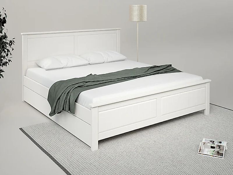 Home affaire Massivholzbett »Northwood, Landhausstil, mit Lamellen und Kass günstig online kaufen