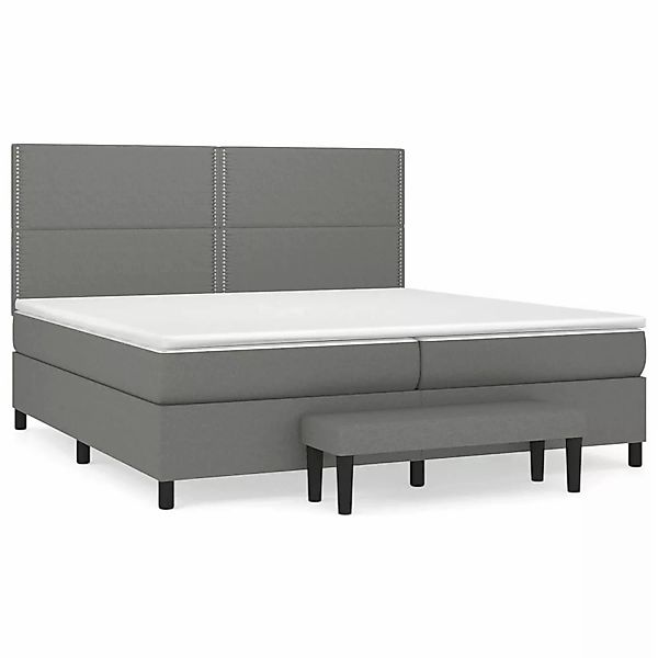 Vidaxl Boxspringbett Mit Matratze Dunkelgrau 200x200 Cm Stoff günstig online kaufen