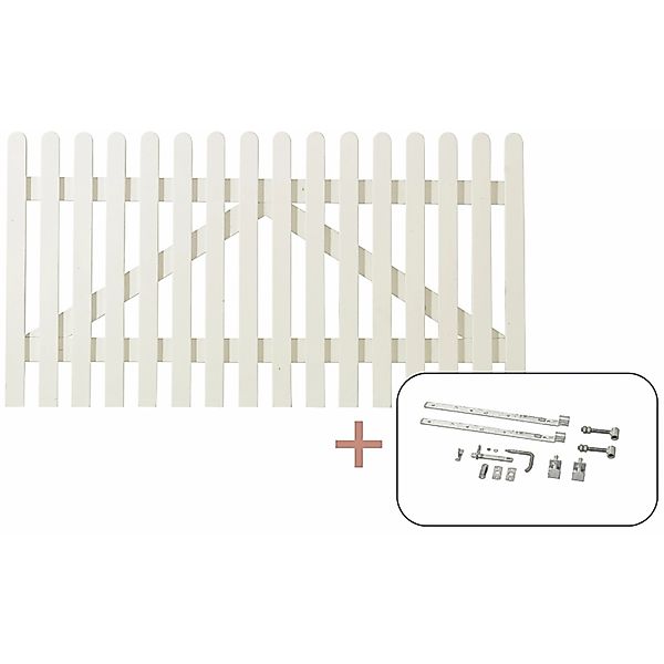 Einzeltor Retro Nadelholz Weiß 150 cm x 80 cm günstig online kaufen