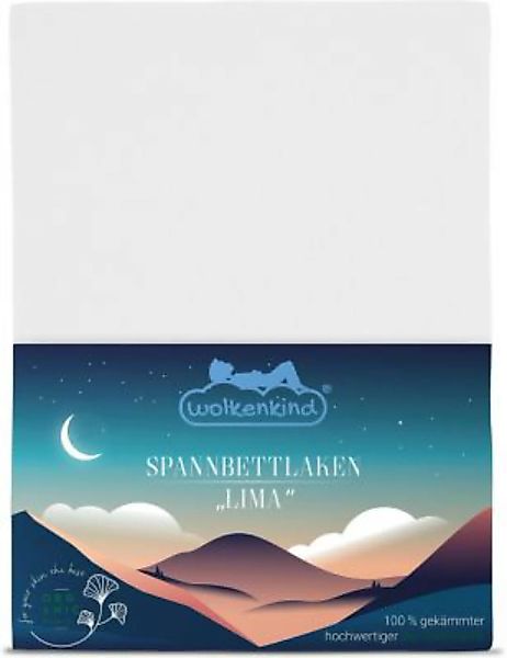 wolkenkind® Spannbettlaken aus Bio-Baumwolle LIMA Bettlaken weiß Gr. 60 x 1 günstig online kaufen