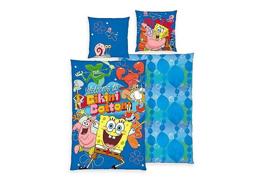 Familando Kinderbettwäsche Spongebob Bettwäsche Set 2-teilig 135x200 80x80 günstig online kaufen