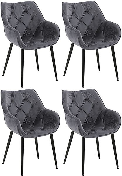 CLP Esszimmerstuhl Tanna Samt (4er Set), günstig online kaufen