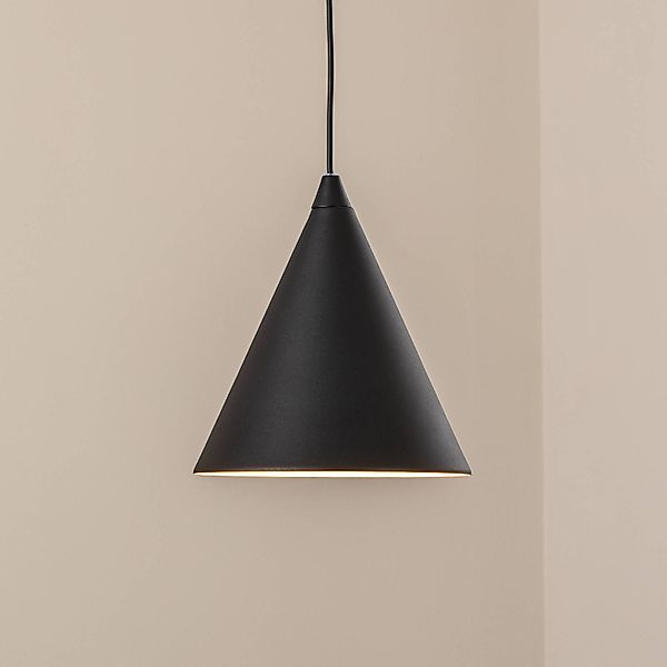 Hängeleuchte Form, schwarz, Metall, Ø 24 cm, Kegel, E27 günstig online kaufen