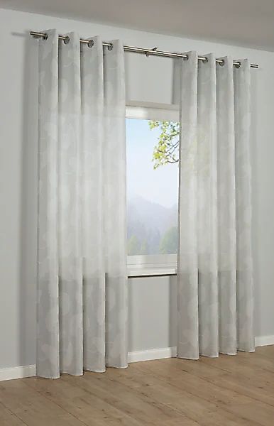 Sehlbach "Schal in Jacquard-Webart Gingko-Blatt" Ösen 1 tlg. mit Ösen günstig online kaufen