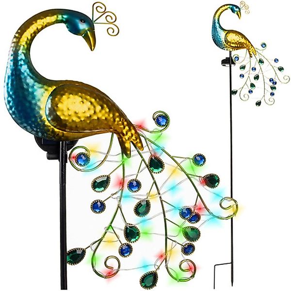 Gardlov LED Solarleuchte Solarlampe Gartenleuchte Pfau, günstig online kaufen