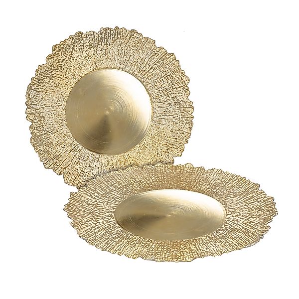 Spetebo Dekoteller Kunststoff Teller gold 2er günstig online kaufen