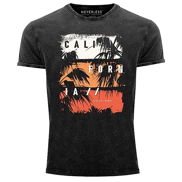 Neverless Print-Shirt Herren Vintage Shirt California günstig online kaufen