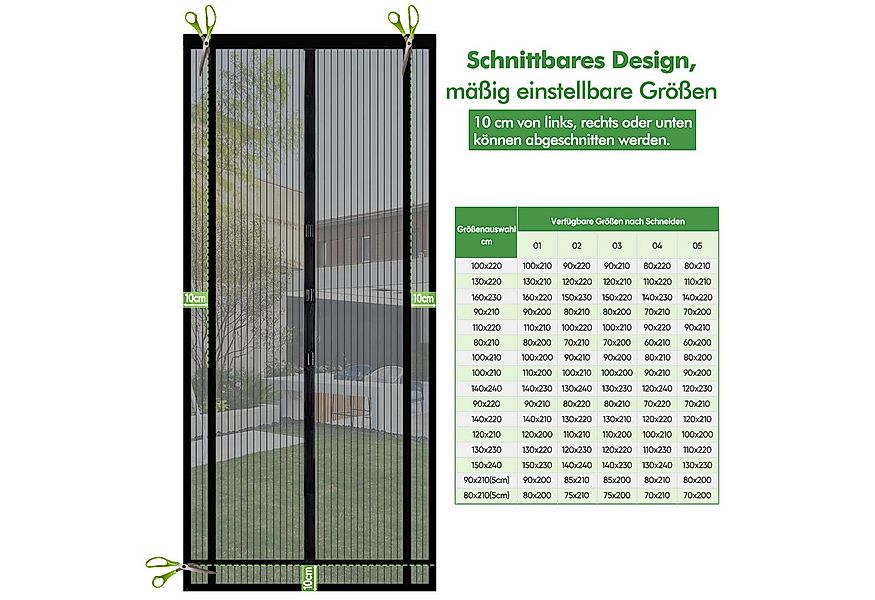 Sekey Insektenschutz-Tür Magnetisches Insektenschutznetz für Türen, zuschne günstig online kaufen