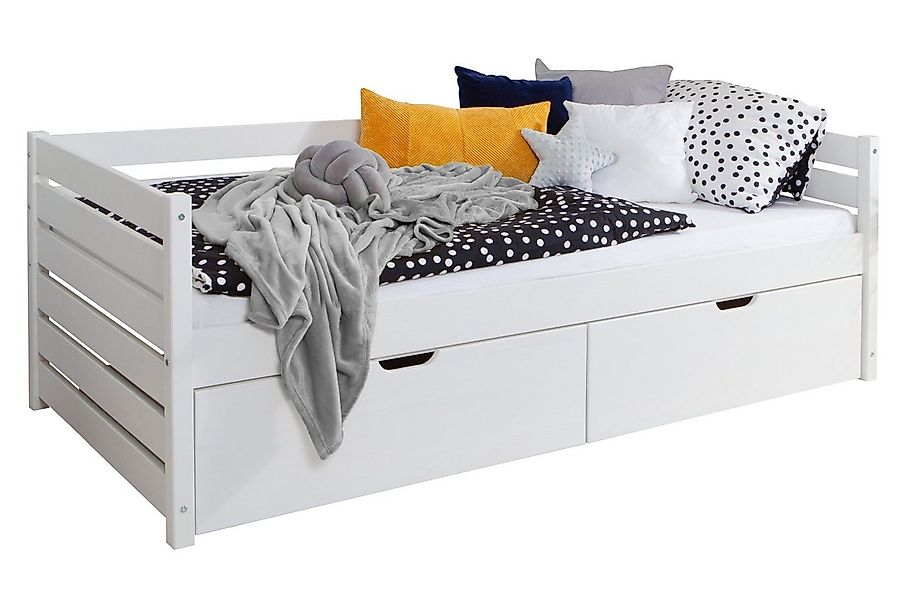 Ticaa Bettgestell Sofabett Naomi inkl. 2x Schubkästen, 120x200, Weiß günstig online kaufen